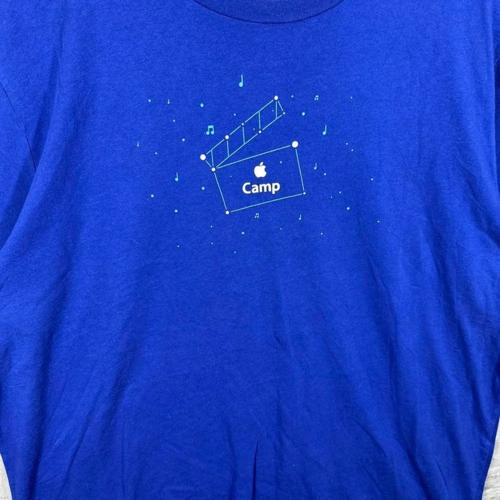 Vintage‎ Y2K Apple Employee CAMP 'Make Movie Magic' Shirt size Men's XL Workwear